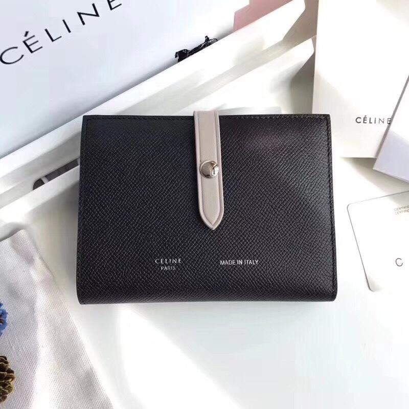 セリーヌ CELINE DDB-CE643KH 2018年最新入荷 ミディアム ストラップウォレット 二つ折り中財布 カーフスキン