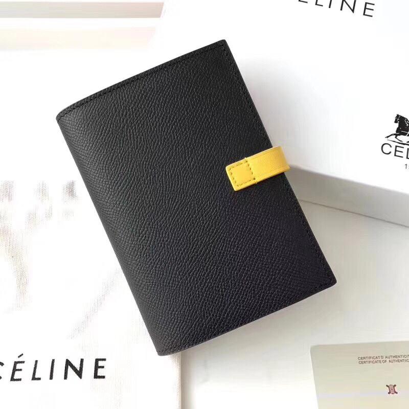セリーヌ CELINE  DDB-CE643KY 2018年最新入荷 ミディアム ストラップウォレット 二つ折り中財布 カーフスキン