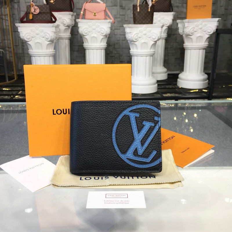 ルイヴィトン  LOUISVUITTON  057-M67766 2018年最新作 二つ折り短財布 カードケース カーフレザー 黒