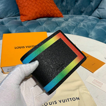 ルイヴィトン LOUISVUITTON  057-M30952 2019年最新入荷 ポルトフォイユ ミュルティプル ショートウォレット 二つ折り短財布 タイガレザー 黒