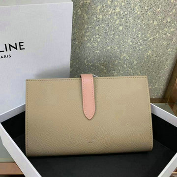 セリーヌ CELINE  CC-CE4148Q 2019年最新入荷 ミディアム ストラップウォレット 二つ折り長財布 中財布 カーフスキン