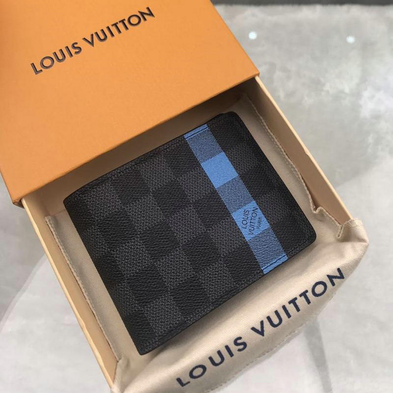 ルイヴィトン LOUISVUITTON 99-N60086 2019年最新入荷 ダミエグラフィット ストライプ サツイレ 二つ折り短財布