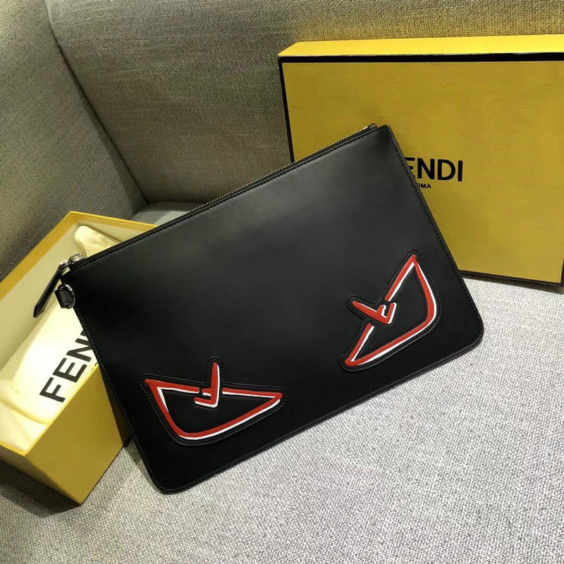 フェンディ FENDI BXN-FD69001 2019年最新作 クラッチバッグ 手持ちかばん メンズ ポーチ カーフスキン 黒