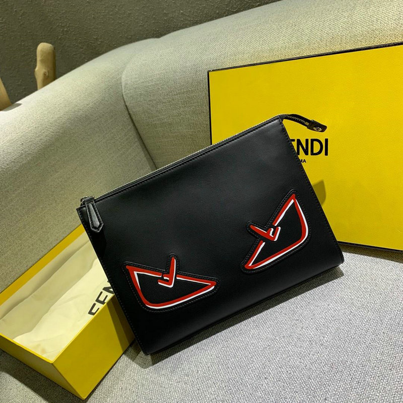 フェンディ FENDI BXN-FD69002 2019年最新作 クラッチバッグ 手持ちかばん メンズ ポーチ カーフスキン 黒
