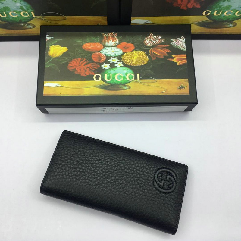 GUCCI グッチ 057-GG322116 2019年最新入荷 二つ折り長財布 札入れ カードケース カーフスキン 黒