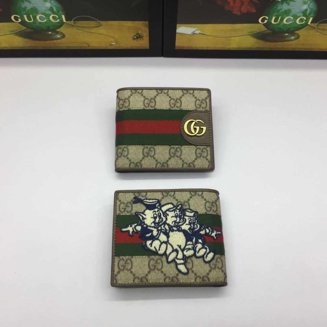 グッチ GUCCI 057-GG557802 2019年最新入荷 GGスプリーム 二つ折り短財布 カードケース 札入れ キャンパス