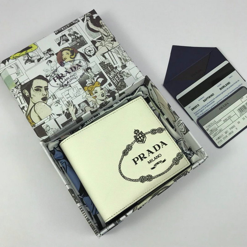 プラダ PRADA 025-PD2M0513 2019年最新作 二つ折り短財布 レザー カードケース 札入れ