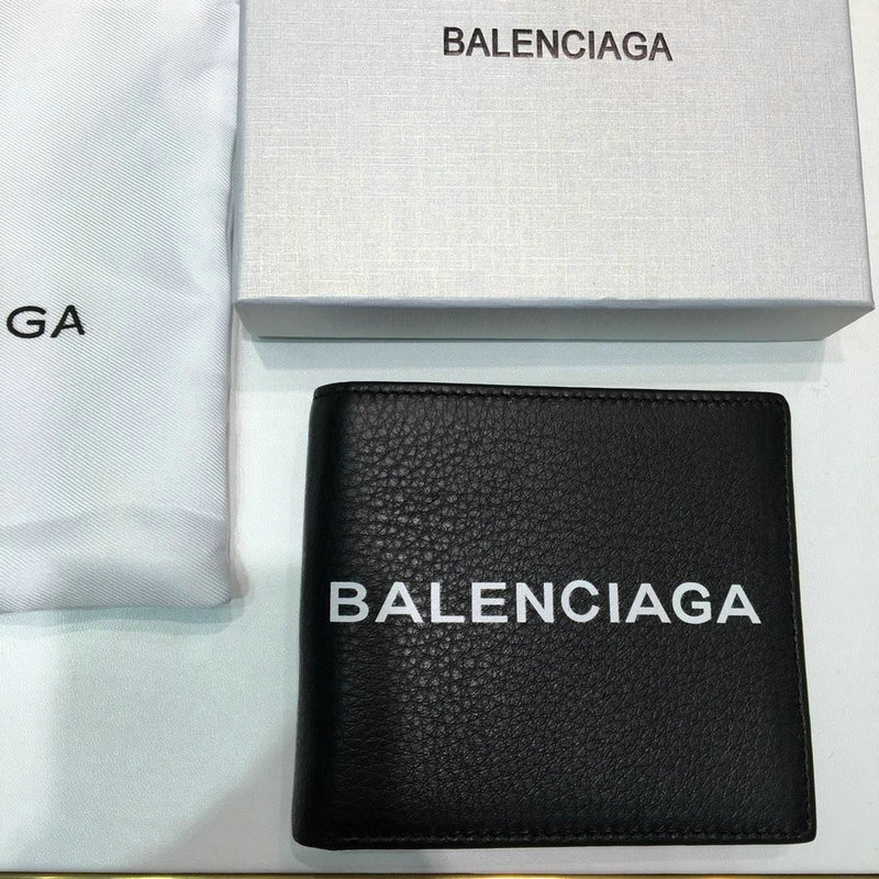 バレンシアガ BALENCIAGA GH-BAS19007 2019年最新入荷 二つ折り短財布 カードケース 札入れ ショートウォレット カーフスキン 黒