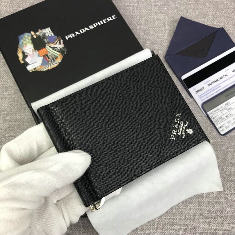 プラダ PRADA 063-PD2MN077 2019年最新入荷 二つ折り短財布 カードポケット付き 札入れ ショートウォレット カーフレザー
