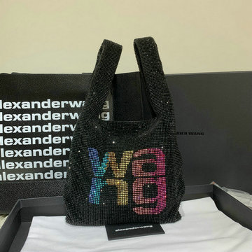 商品名称：アレキサンダーワン Alexander Wang   2020年最新入荷 ミニショッパー トートバッグ ショッピングバッグ 肩掛けショルダーバッグ ラインストーンチェーンメッシュ