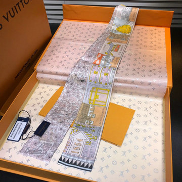 ルイヴィトン LOUISVUITTON AN-PDLV21001　2021年最新入荷 ネックボウ ツイリー ミッツァ スカーフ シルクツイル バンドゥ マフラー ヘアバンド バッグバンド