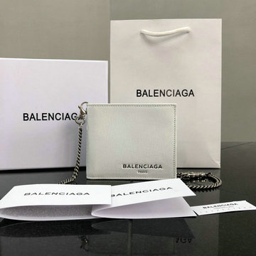 バレンシアガ BALENCIAGA GH-BA92211B 2021年最新入荷 チェーン付き ショートウォレット 二つ折り短財布 カードポケット 札入れ カーフレザー