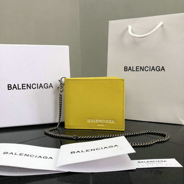 バレンシアガ BALENCIAGA GH-BA92211Y 2021年最新入荷 チェーン付き ショートウォレット 二つ折り短財布 カードポケット 札入れ カーフレザー