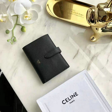 商品名称：セリーヌ CELINE 99-CE10643BK　2021年最新入荷 ミディアム ストラップウォレット 二つ折り短財布 スナップボタン付きストラップクロージャー
