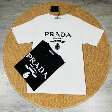 プラダ PRADA HXG-TDPD22013　2022年春夏最新入荷 半袖 Tシャツ ヴィンテージジャージー ショートスリーブ スウェットシャツ 短袖 クルーネック トップス レジャーシャツ