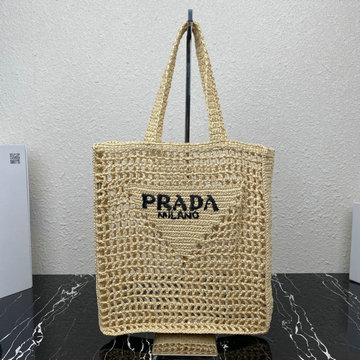 商品名称：プラダ PRADA 025-PD1BG393XS  2023年最新入荷 ラフィア トートバッグ トップハンドルバッグ ハンドバッグ レディースかばん 内張りなし ラフィアハンドル