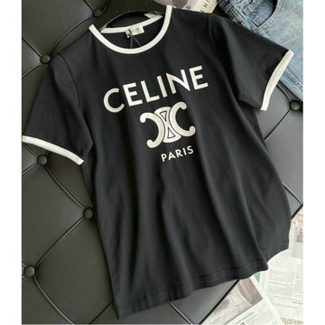 セリーヌ CELINE XG-TDCE24002  2024年春夏最新入荷 Tシャツ 半袖 ショートスリーブ スウェットシャツ 短袖 クルーネック トップス レジャーシャツ