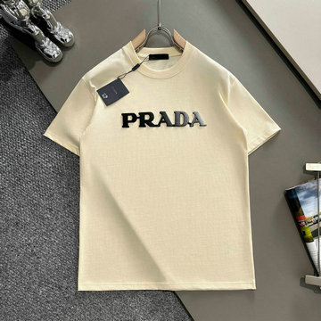 プラダ PRADA MS-TDPD24007 2024年最新入荷 Tシャツ 半袖 ショートスリーブ スウェットシャツ 短袖 クルーネック トップス レジャーシャツ