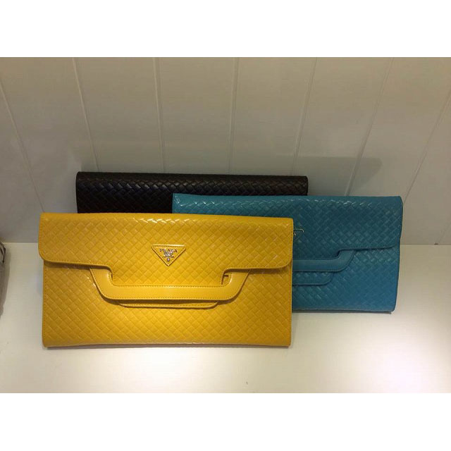 商品名称：プラダPRADA カーフレザー BV編みこみ セカンドバッグ PR6103 2014年新品