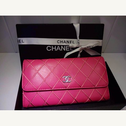 2014年  [CHANELシャネル] オリジナルレザー 小銭入れ 三つ折り長財布H45200-1