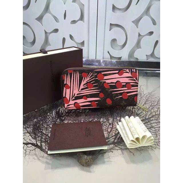 商品名称：2016年057b-M41908 LOUIS VUITTON ルイヴィトン 長財布 ジッピーウォレット ピンク モノグラム ジャングルドット