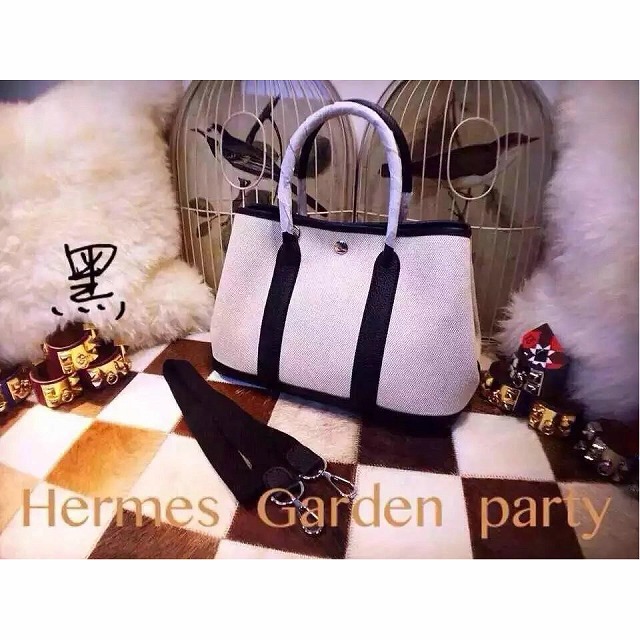 エルメス　063-HE617HS 2016年再入荷ガーデンパーティトートバッグ　布＋レザー