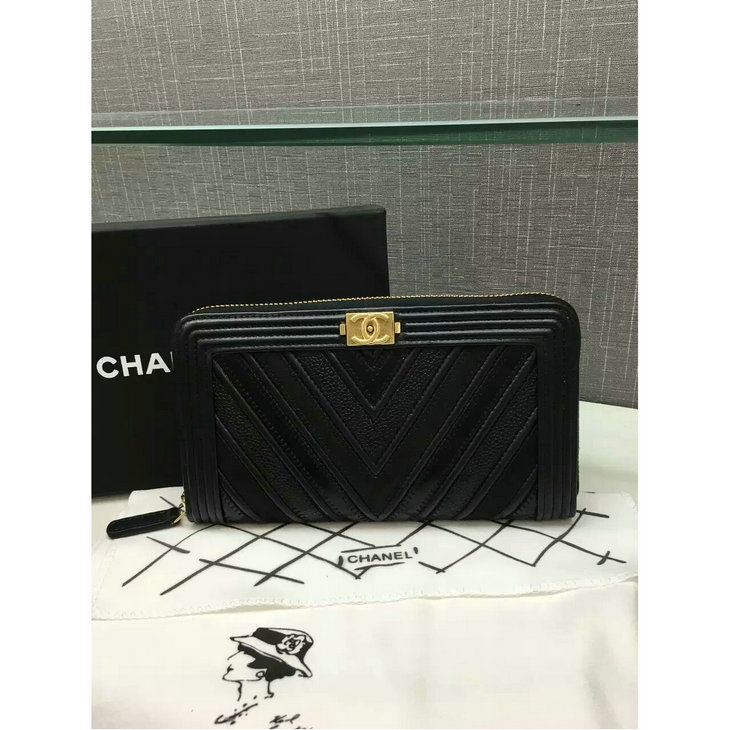 LFH-CH38  2016年 ファスナー財布　シャネル　シープレザー