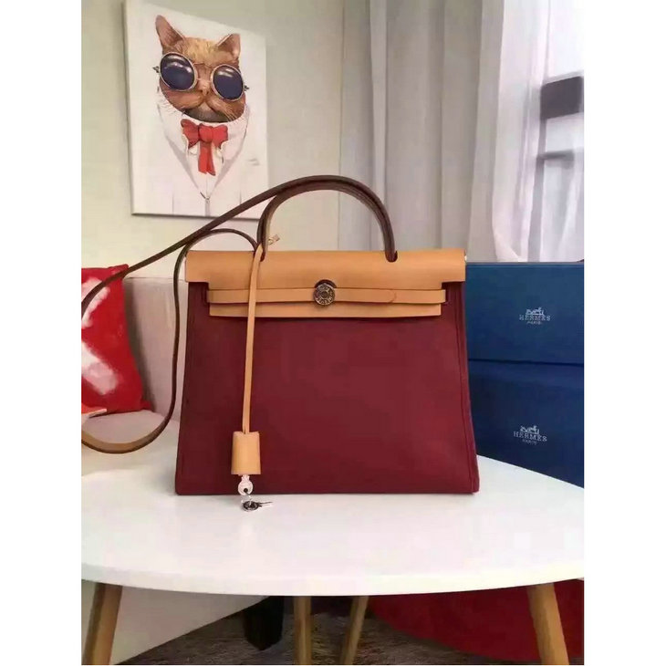 エルメス　063B-HE7271 016年再入荷　ハンドバッグ布＋レザー