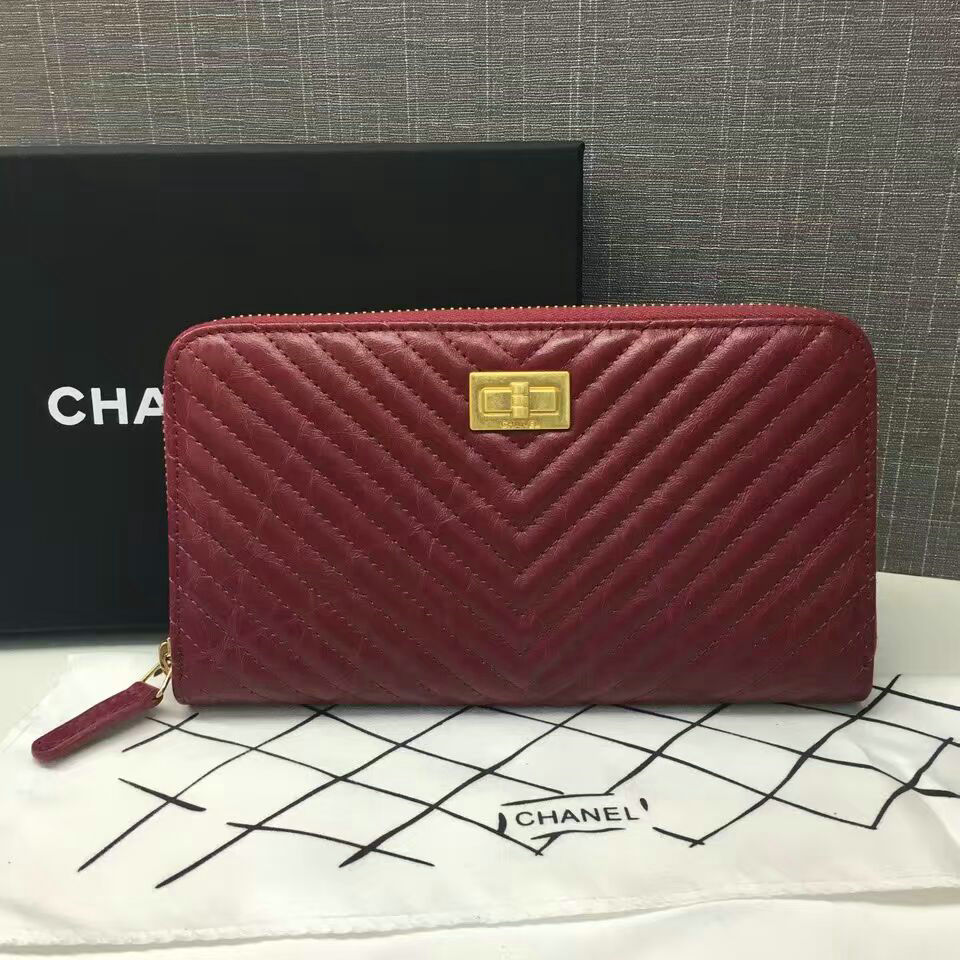 シャネル　LFH1-2501  2016年新品 ファスナー財布　カーフレザー