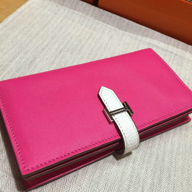 エルメス 063-HE208-1　2016年　ベアン二つ折り長財布  レザー
