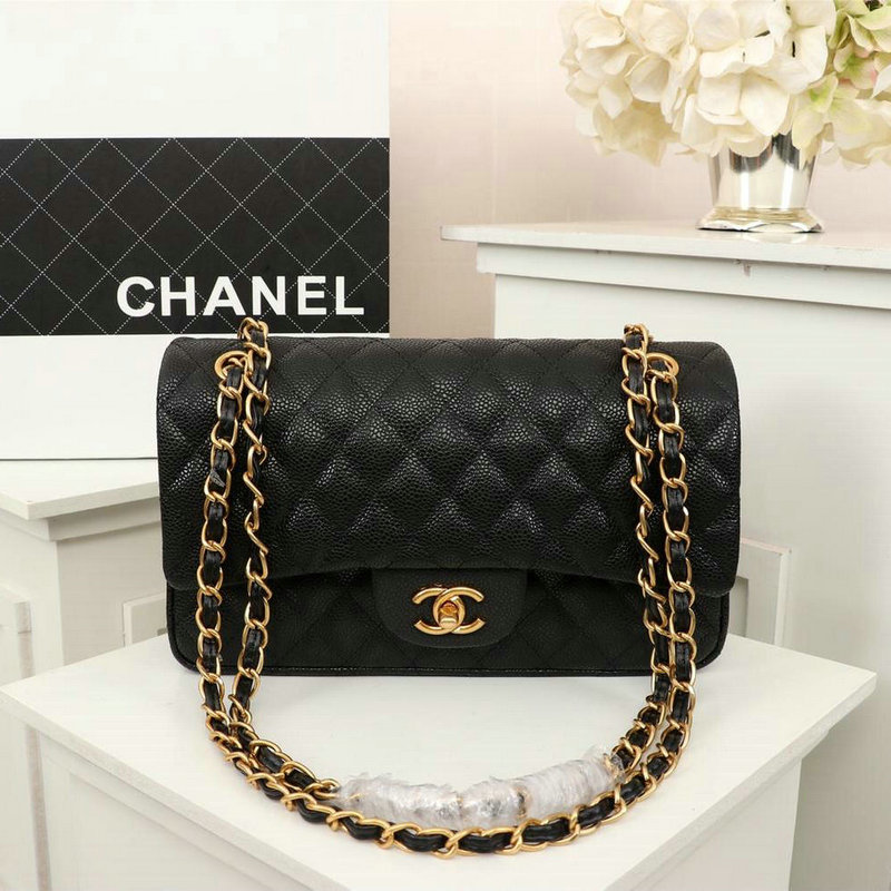 シャネルCHANEL JS-CH1112QJK　2018年最新作 クラシック ハンドバッグ キャビアスキン 斜め掛け ショルダーバッグ レディースかばん 黒