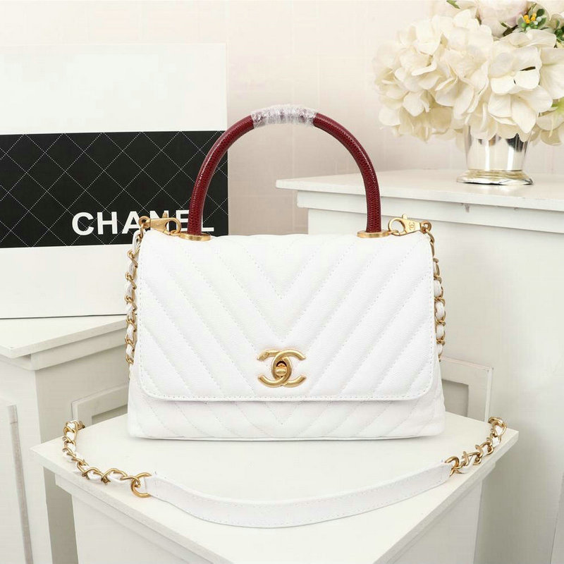 シャネルCHANEL JS-CH8832QVPB　2018年最新作 トップハンドバッグ トート フラップバッグ ショルダーバッグ カーフレザー 白