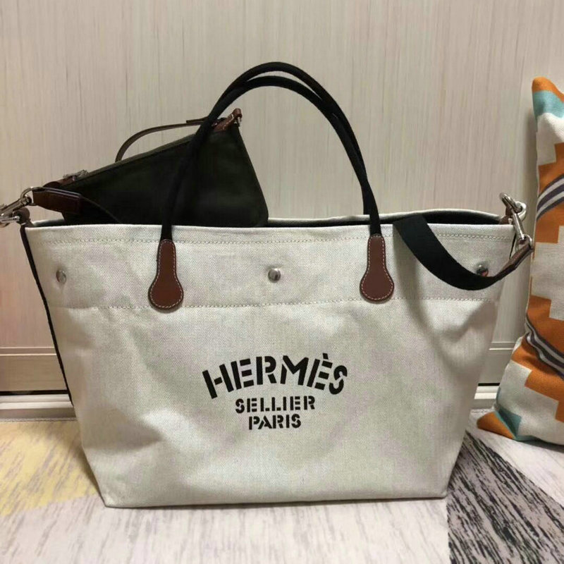 エルメスHERMES 063-HEB18001BS　2018年最新作 ショッピングバッグ ママバッグ キャンパス トートバッグ ハンドバッグ ホワイト