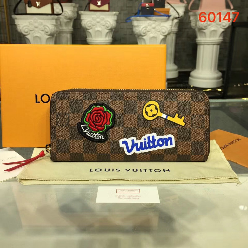 商品名称：ルイヴィトン 057-N60147　2018年新作ポルトフォイユ クレマンス ダミエ エベヌ キャンバス ジッピーウォレット ファスナ長財布