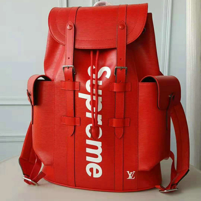 商品名称：ルイヴィトン 025-M53414r　2018年新作 supreme クリストファーPM バックパック ルイヴィトン×シュプリーム リュック・デイパック エピレザー ブラック ユニセックス