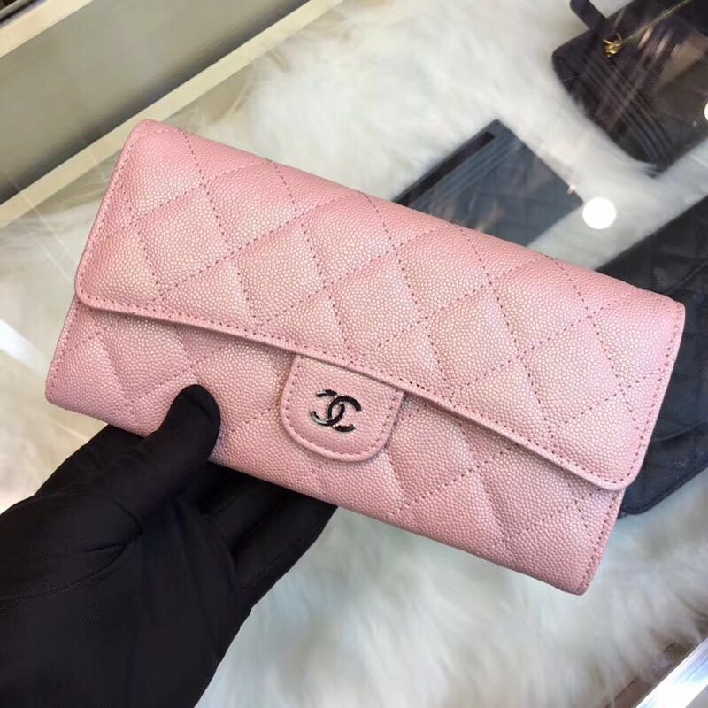 シャネルCHANEL JS-CHS18003　2018年最新作 二つ折り長財布 カードポイケット 小銭入れ