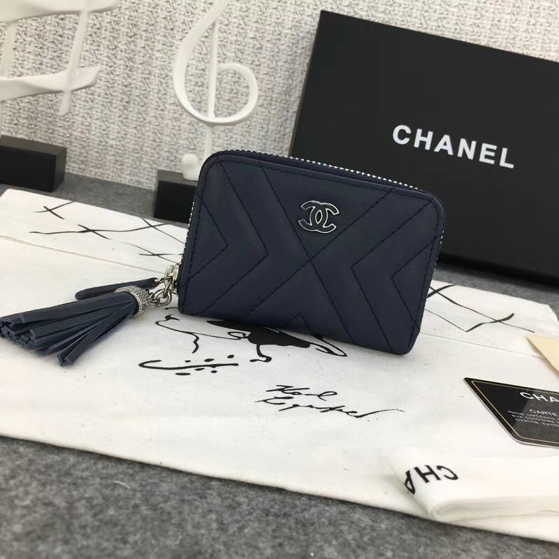 シャネルCHANEL JS-CHS18002　2018年最新作 ジッピーウォレット ファスナー短財布 コインケース 小銭入れ レザー