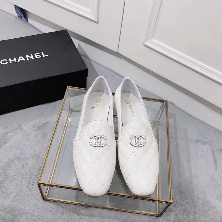 シャネル CHANEL 26-CH8884 2018年秋冬最新作 パンプス フラットシューズ レディース 靴 通勤 通学 カジュアル バリエーション レザー 2色