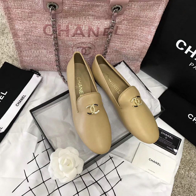 シャネル  CHANEL 26-CH7319 2018年秋冬最新作 パンプス フラットシューズ レディース 靴 カジュアル バリエーション レザー 2色