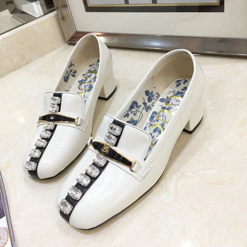 グッチ GUCCI  26-GG6341 2018年秋冬最新作 フラットシューズ パンプス ラムスキン レディース 靴 シューズ 白