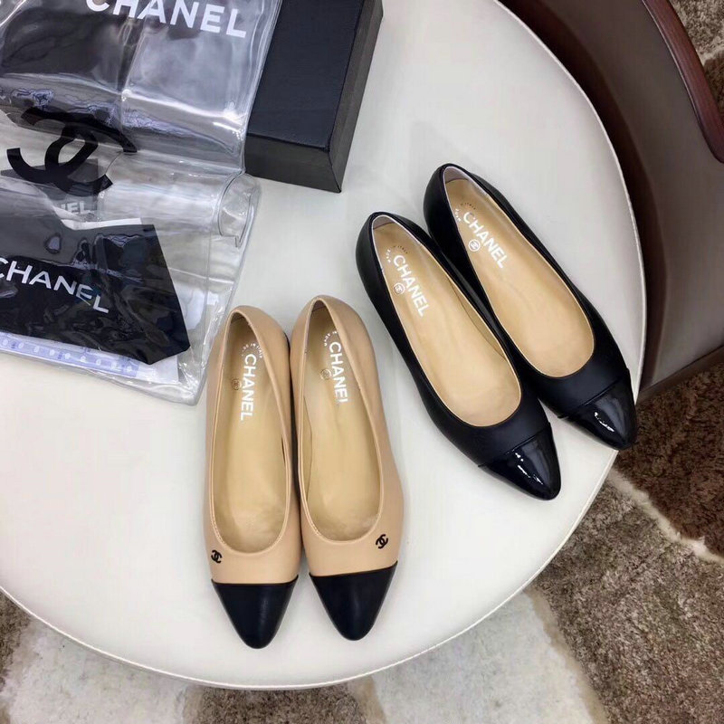 シャネル  CHANEL 26-CH6842 2018年秋冬最新作 パンプス フラットシューズ レディース シューズ カジュアル 通勤 通学 ママシューズ レザー 2色