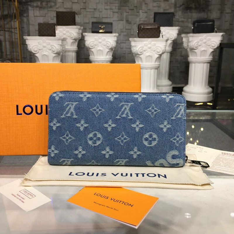 ルイヴィトン LOUISVUITTON 057-M60017NL 2018年新作 シュプリームsupreme デニム ラウンドジッピーウォレット ファスナー長財布