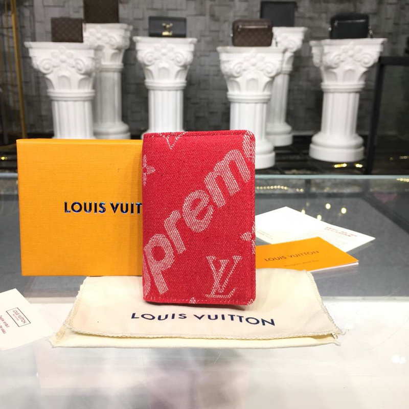 ルイヴィトン  LOUISVUITTON  057-M61696NR 2018年新作 シュプリームsupreme デニム 二つ折り パスポートケース