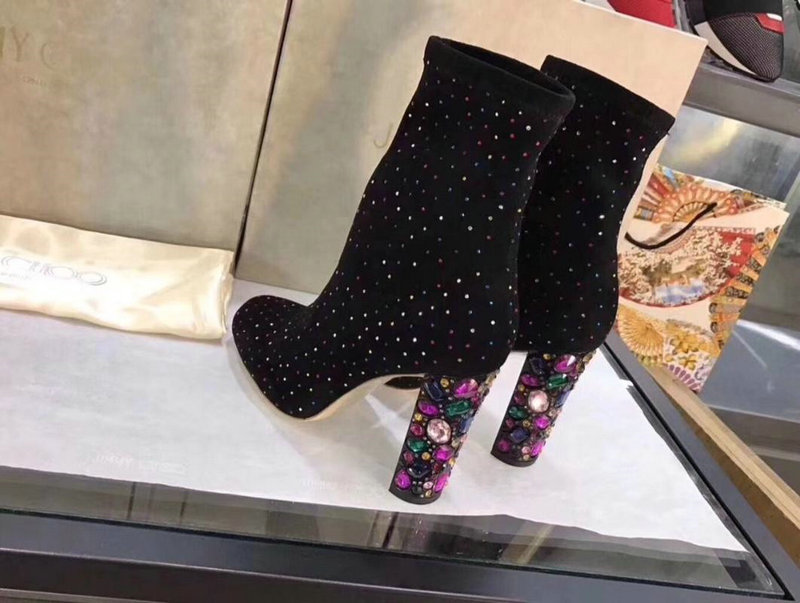 ジミーチュー  JIMMY CHOO 26-JC0056 2018年秋冬最新作 ショートブーツ ハイヒールシューズ レディース 靴 レザー 2色