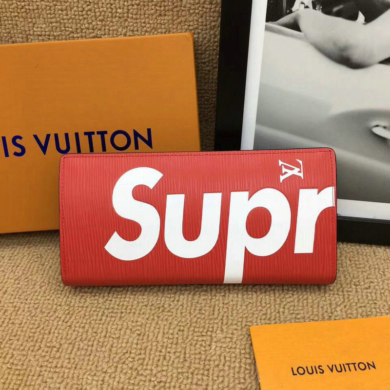 ルイヴィトンLOUIS VUITTON LFH-M60622RF　2018年新作 supreme シュプリーム 二つ折り長財布 ロングウォレット エピレザー レッド