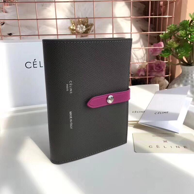 セリーヌ  CELINE DDB-CE643HM 2018年最新入荷 ミディアム ストラップウォレット 二つ折り中財布 カーフスキン