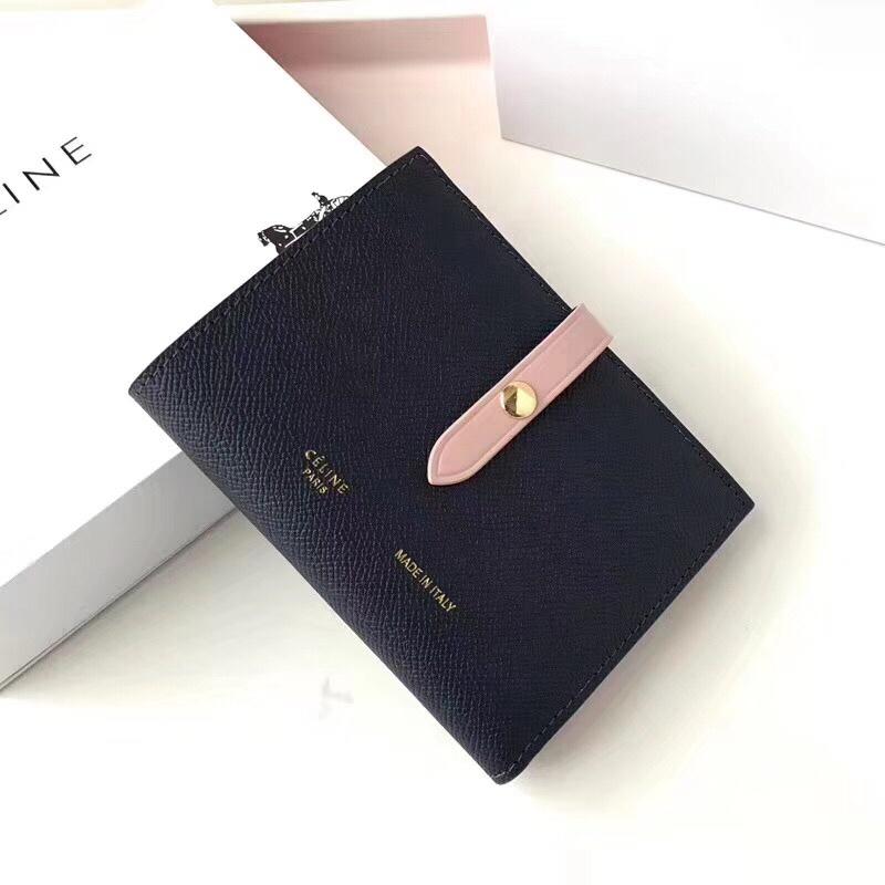 セリーヌ CELINE DDB-CE643KF 2018年最新入荷 ミディアム ストラップウォレット 二つ折り中財布 カーフスキン