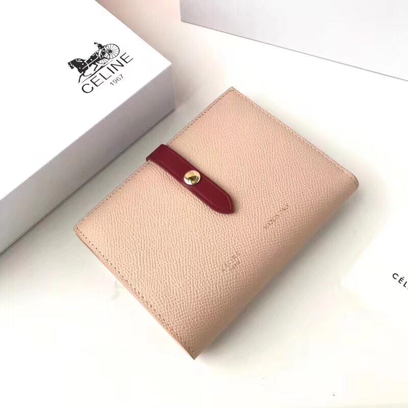 セリーヌ  CELINE DDB-CE643MR 2018年最新入荷 ミディアム ストラップウォレット 二つ折り中財布 カーフスキン