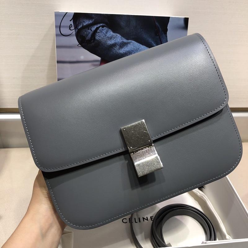 セリーヌ CELINE DDB-CE18917QQH 2018年最新入荷 クラシック ミディアム ショルダーバッグ ボックス カーフスキン 黒