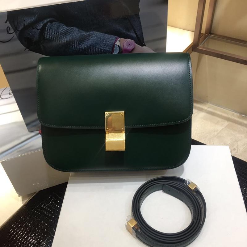 セリーヌ CELINE DDB-CE18917QGL 2018年最新入荷 クラシック ミディアム ショルダーバッグ ボックス カーフスキン 黒